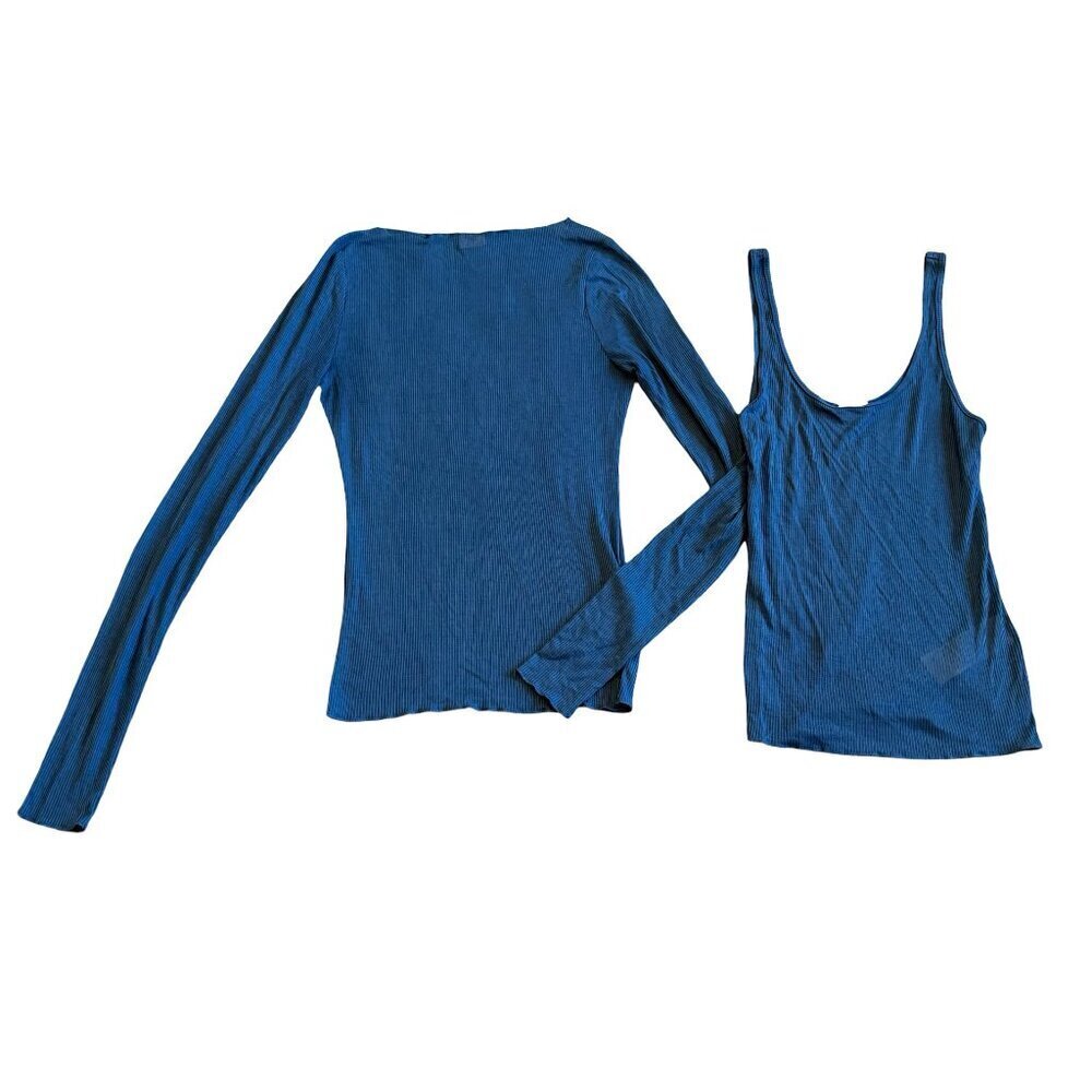 Abercrombie & Fitch Two Piece Set Tank Top Long Sleeve Shirt Ribbed Size Small